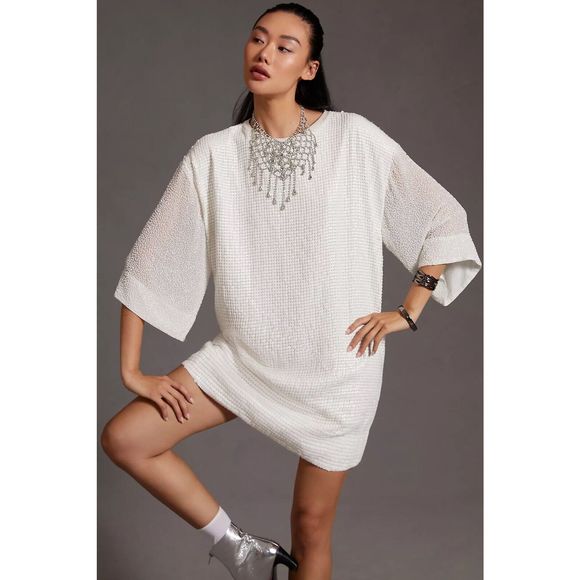Anthropologie Let Me Be Sequin Mini Dress size small